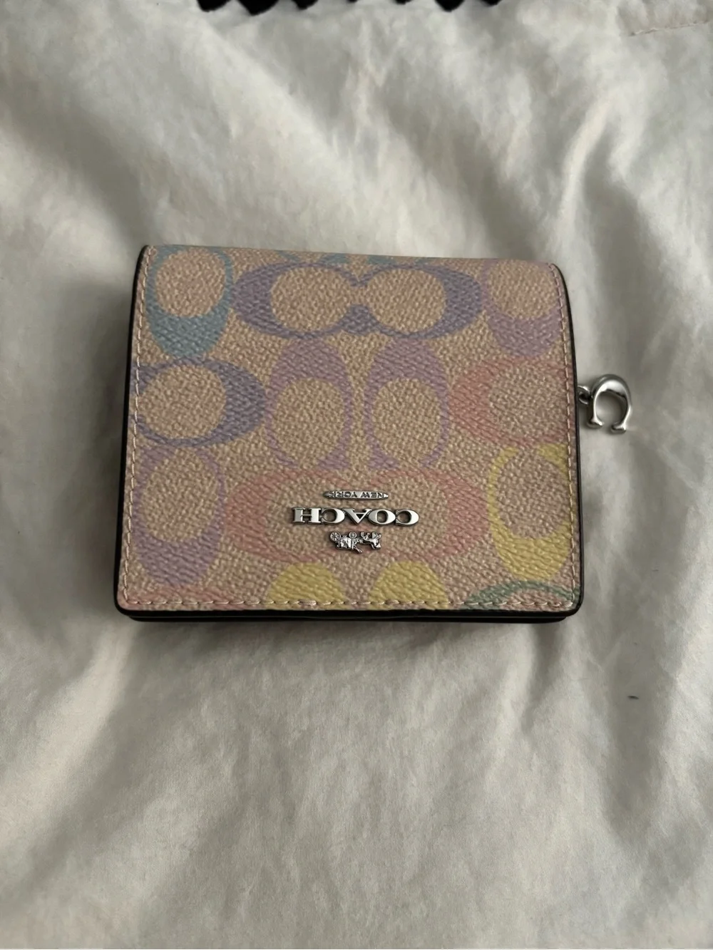 NWT-Coach Rainbow Multicolor Signature Snap Small Wallet